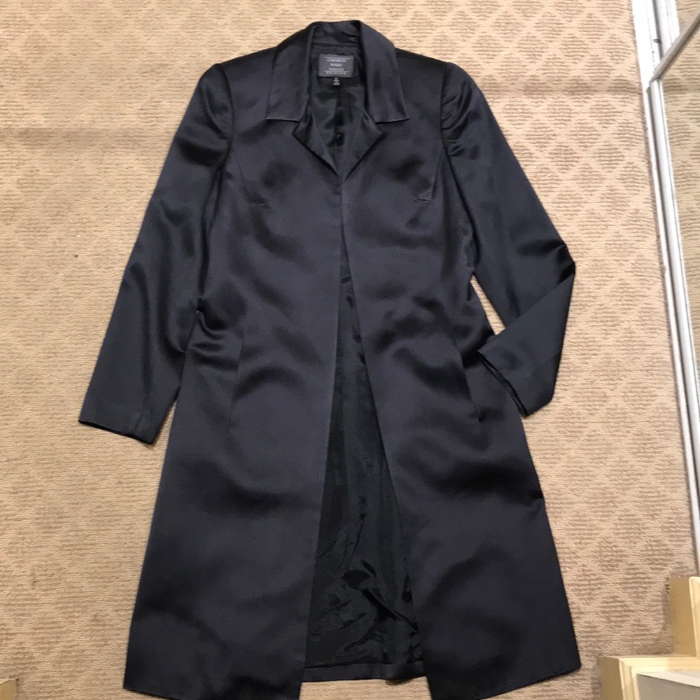 Carmen Marc Valvo Black satin jacket with pockets